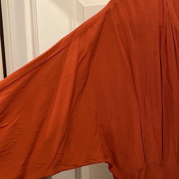 Loft dress rust color long sleeve button front - Picture 3 of 9